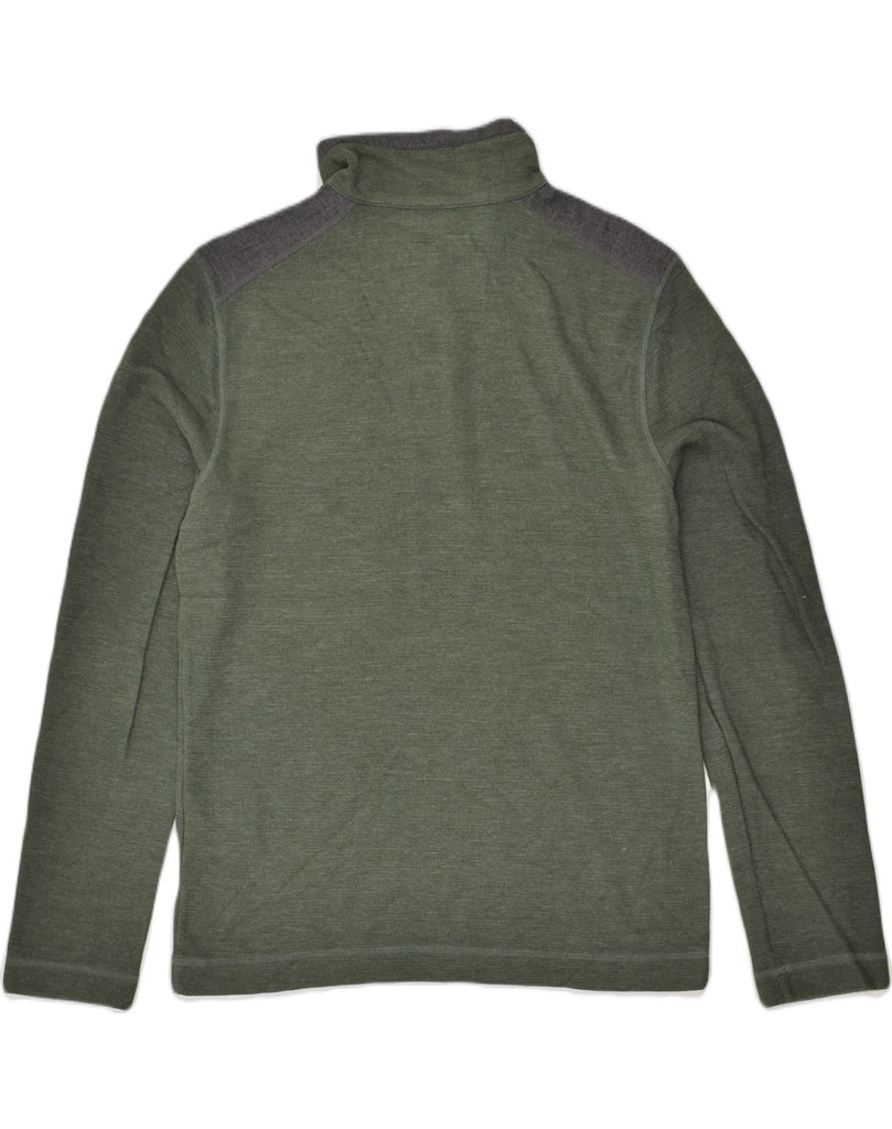 BANANA REPUBLIC Mens Zip Neck Sweatshirt Jumper Medium Green Cotton | Vintage Banana Republic | Thrift | Second-Hand Banana Republic | Used Clothing | Messina Hembry 