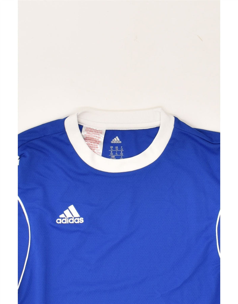 ADIDAS Boys Climalite T-Shirt Top 11-12 Years YL Blue Polyester | Vintage Adidas | Thrift | Second-Hand Adidas | Used Clothing | Messina Hembry 