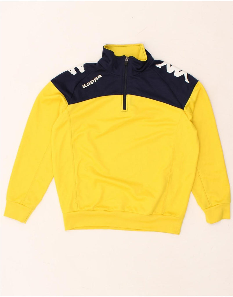 KAPPA Boys Graphic Zip Neck Sweatshirt Jumper 11-12 Years Yellow | Vintage Kappa | Thrift | Second-Hand Kappa | Used Clothing | Messina Hembry 