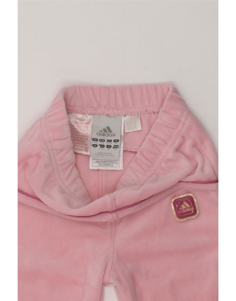ADIDAS Baby Girls Fleece Tracksuit Trousers 6-9 Months Pink Polyester | Vintage Adidas | Thrift | Second-Hand Adidas | Used Clothing | Messina Hembry 