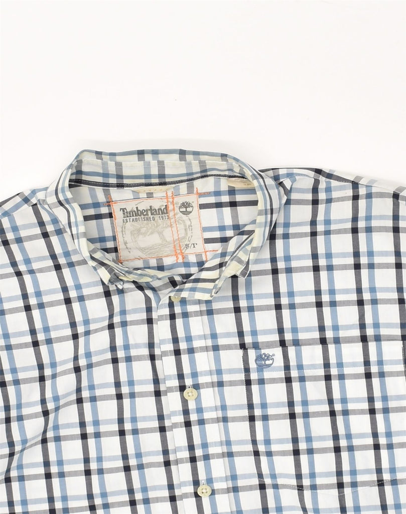 TIMBERLAND Mens Shirt Small White Check Cotton | Vintage Timberland | Thrift | Second-Hand Timberland | Used Clothing | Messina Hembry 
