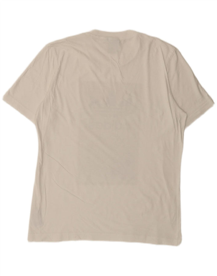 Adidas Mens Graphic T-Shirt Top Medium White Cotton