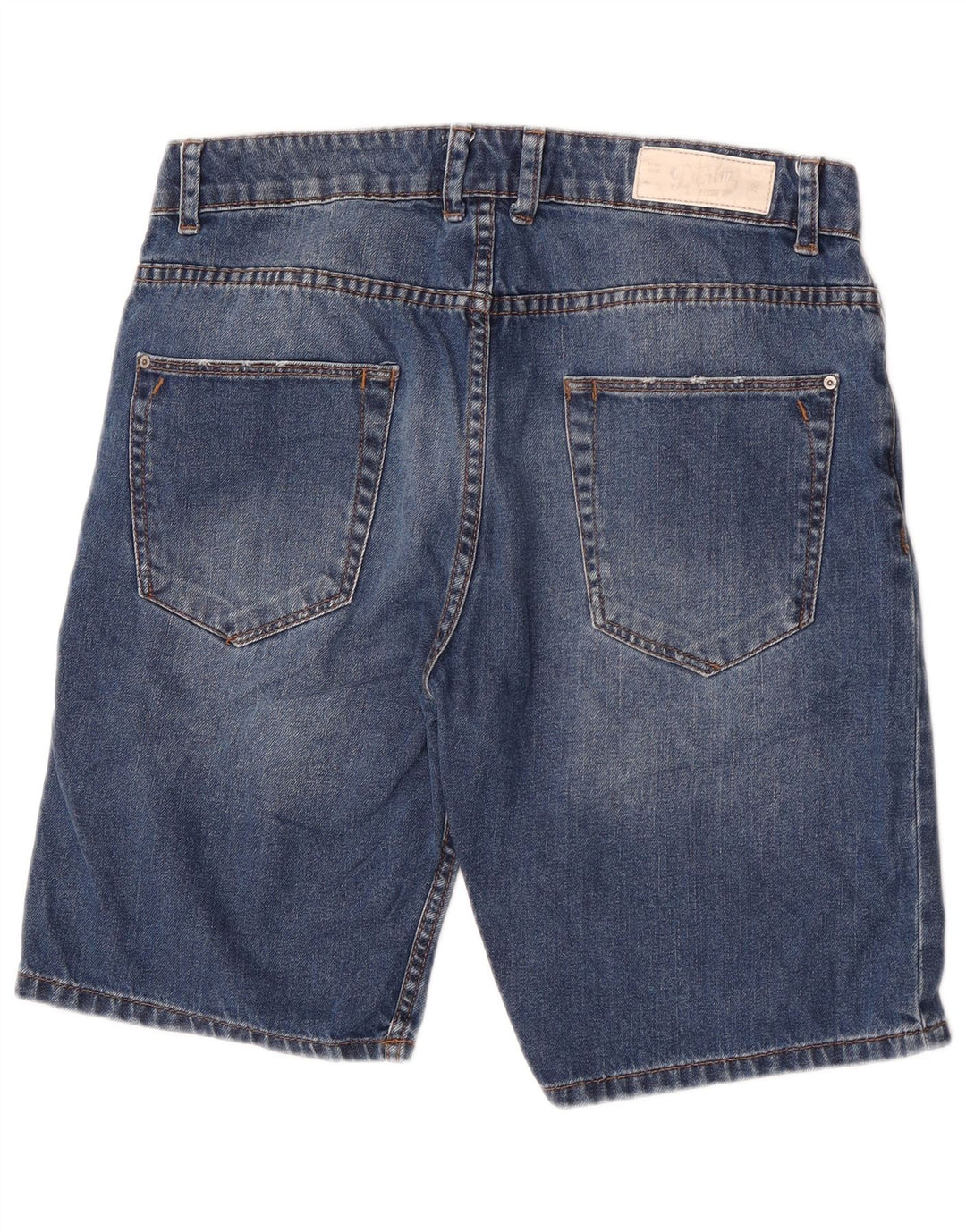 Zara Mens Denim Shorts EU 42 Large W32 Blue Cotton