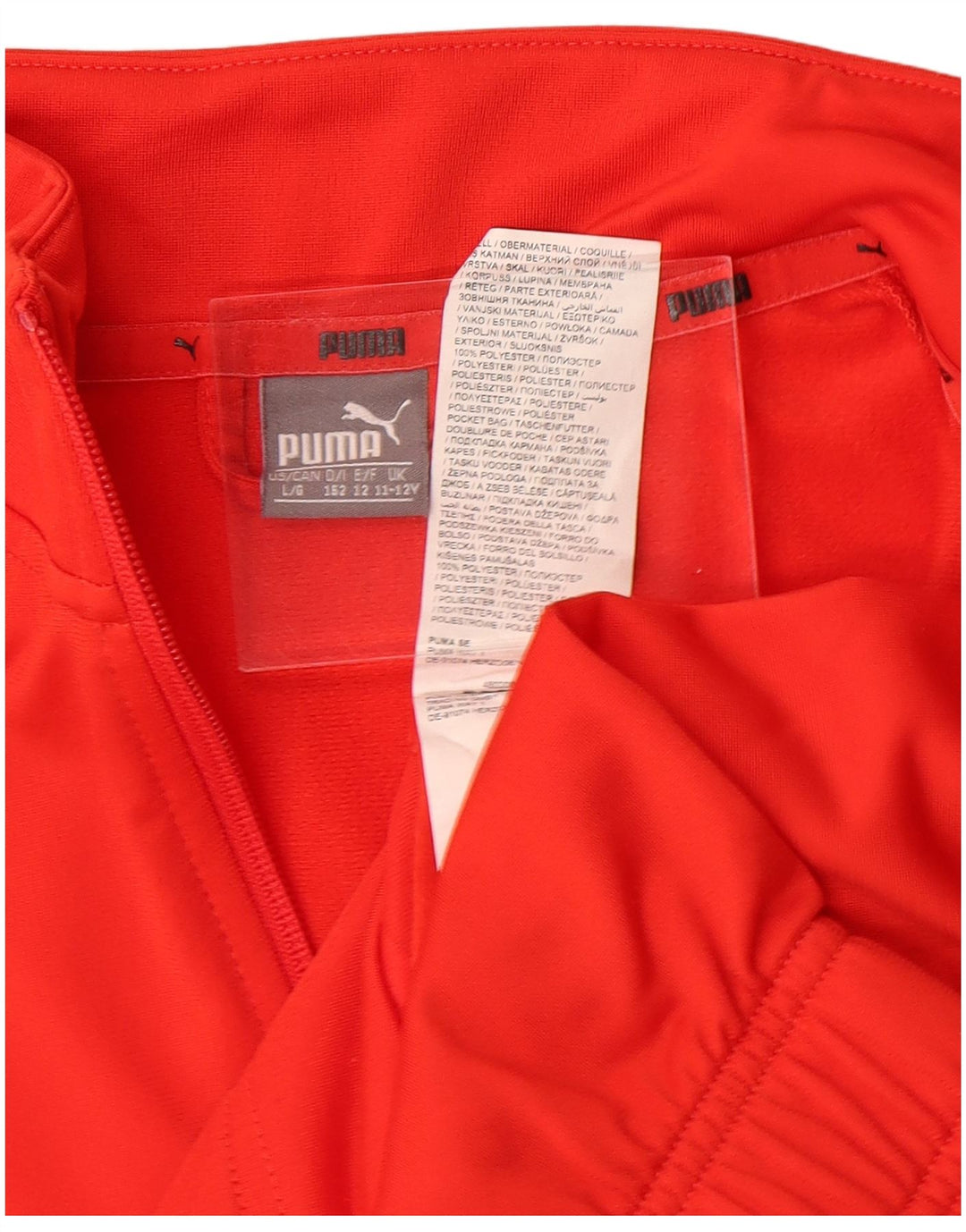 Puma Boys Tracksuit Top Jacket 11-12 Years Red Colourblock Polyester
