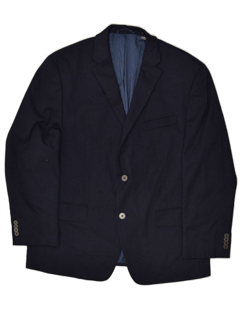 MICHAEL KORS Mens Short 2 Button Blazer Jacket UK 44 2XL Navy Blue | Vintage Michael Kors | Thrift | Second-Hand Michael Kors | Used Clothing | Messina Hembry 
