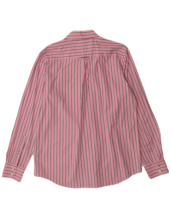 Crew Clothing Mens Classic Fit Shirt Large Pink Striped Cotton