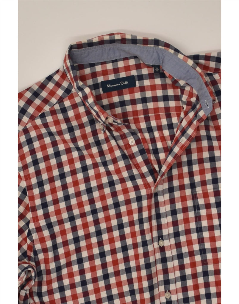 MASSIMO DUTTI Mens Shirt XL Red Check Cotton | Vintage Massimo Dutti | Thrift | Second-Hand Massimo Dutti | Used Clothing | Messina Hembry 