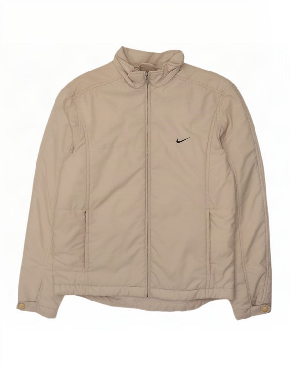 Nike Womens Oversized Padded Jacket US 4/6 Small Beige Polyester