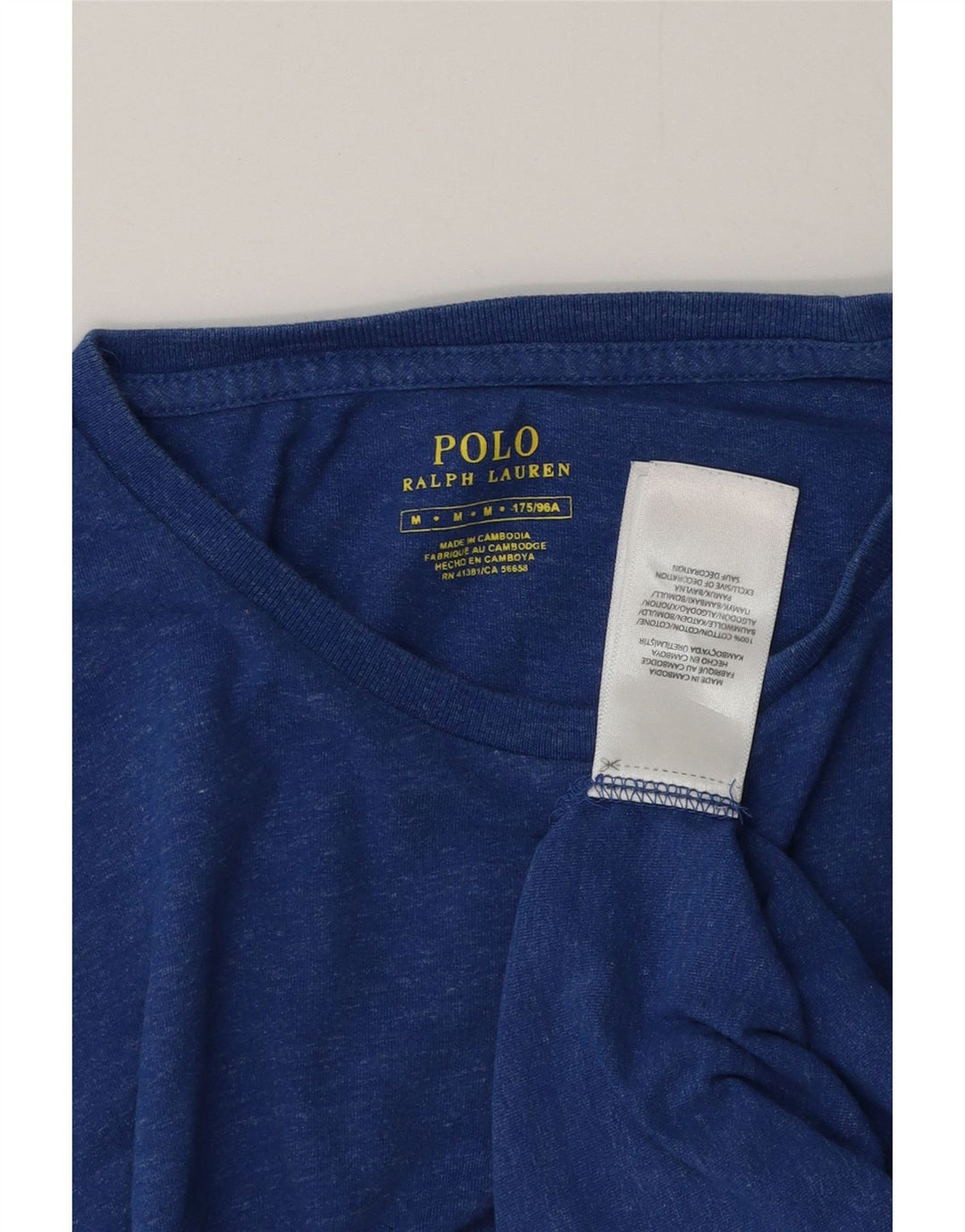 Polo Ralph Lauren Mens T-Shirt Top Medium Blue Cotton