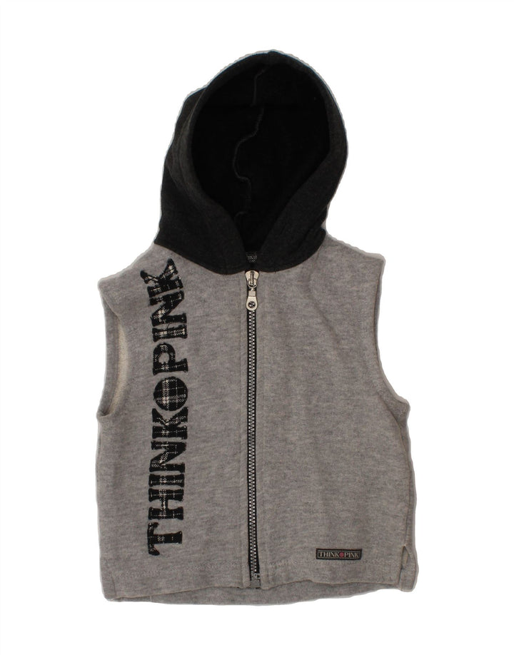 THINK PINK Baby Boys Graphic Zip Hoodie Sweater 9-12 Months Grey Vintage Think Pink and Second-Hand Think Pink from Messina Hembry 