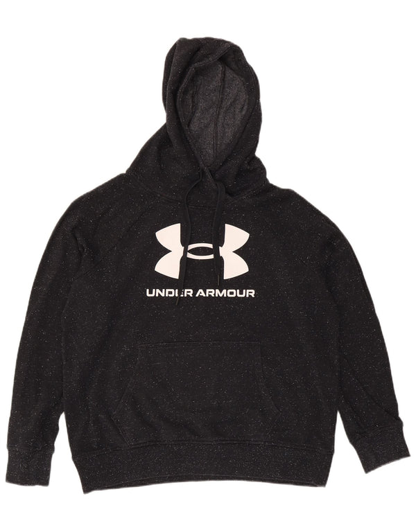 Under Armour Womens Graphic Hoodie Jumper UK 14 Medium Black Flecked