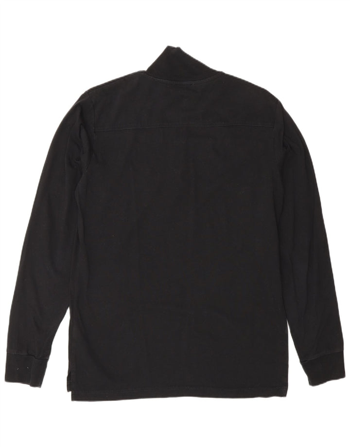 Diesel Mens Graphic Zip Neck Jumper Sweater Small Black Cotton