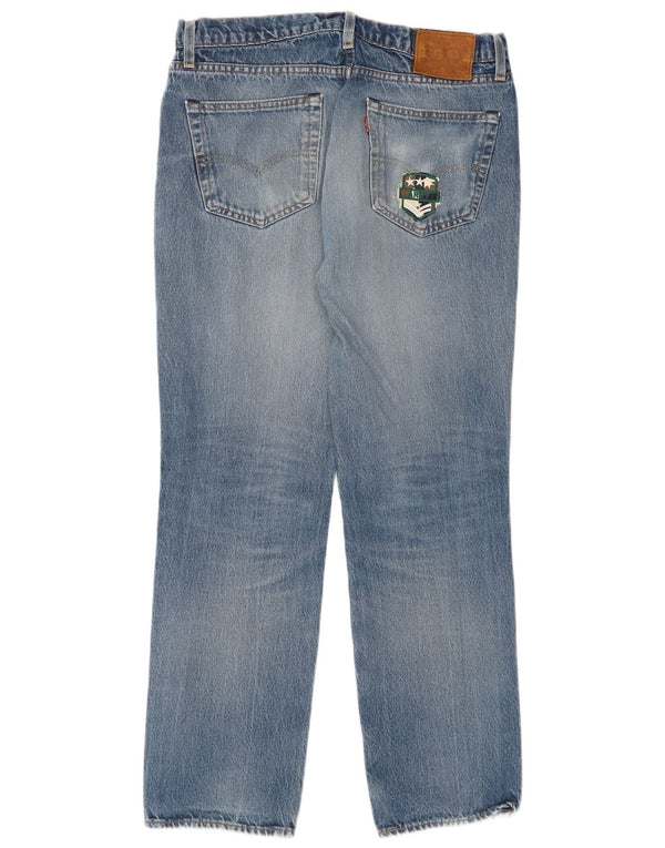 Levi's Mens Distressed Straight Jeans W32 L30 Blue Cotton