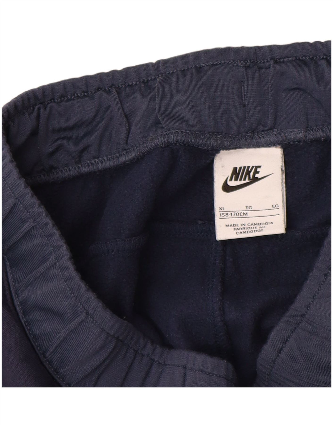 NIKE Boys Tracksuit Trousers Joggers 13-14 Years XL  Navy Blue Colourblock