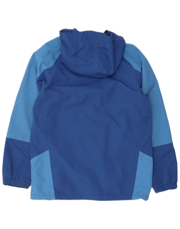 Berghaus Boys Hooded Rain Jacket 12-13 Years Blue Colourblock Polyamide