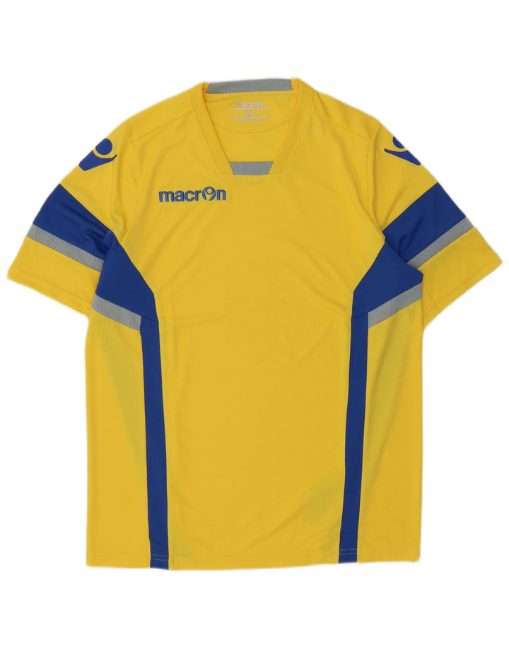 Macron Mens Graphic T-Shirt Top Medium Yellow Colourblock Polyester