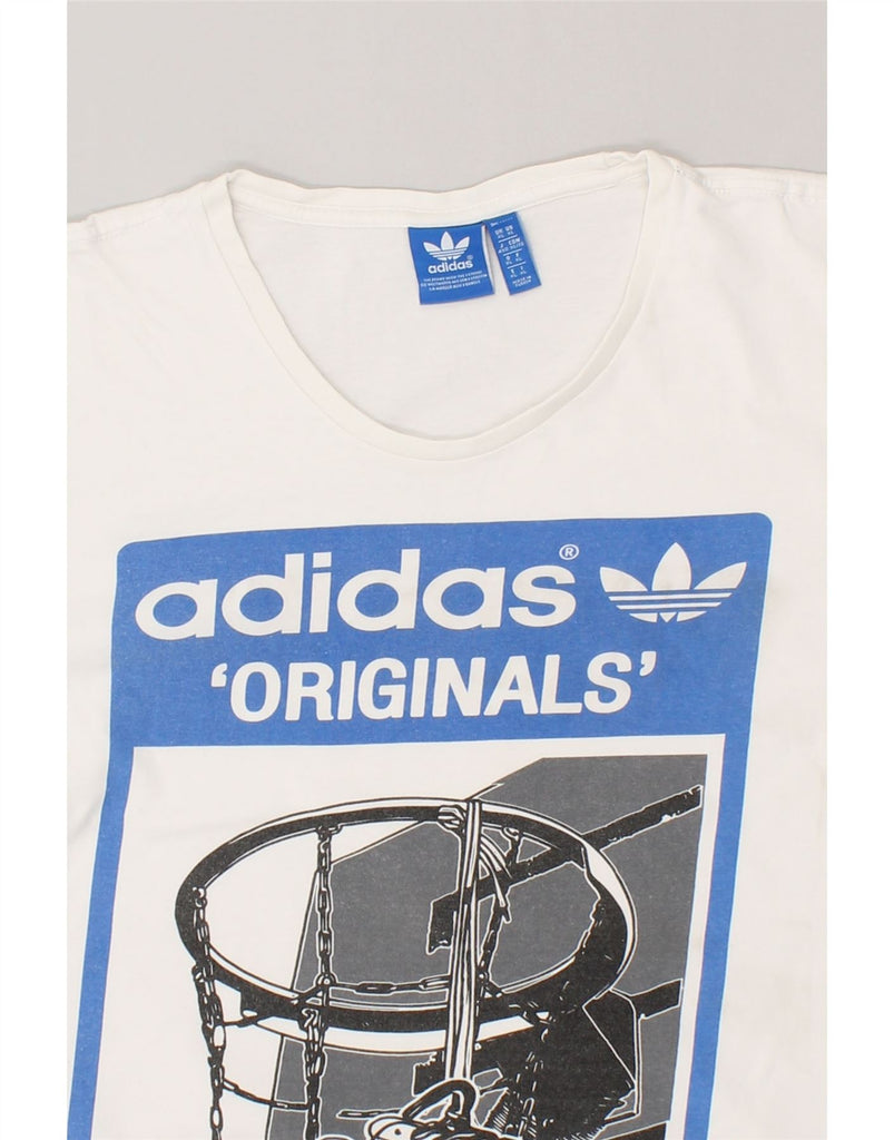 ADIDAS Womens Graphic T-Shirt Top UK 18 XL White | Vintage Adidas | Thrift | Second-Hand Adidas | Used Clothing | Messina Hembry 