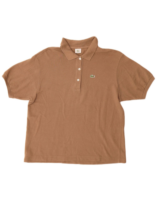 Lacoste Womens Polo Shirt Size 44 Large Brown Cotton