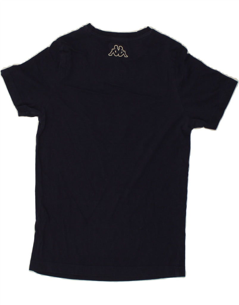 KAPPA Womens Graphic T-Shirt Top UK 6 XS Navy Blue Cotton | Vintage Kappa | Thrift | Second-Hand Kappa | Used Clothing | Messina Hembry 