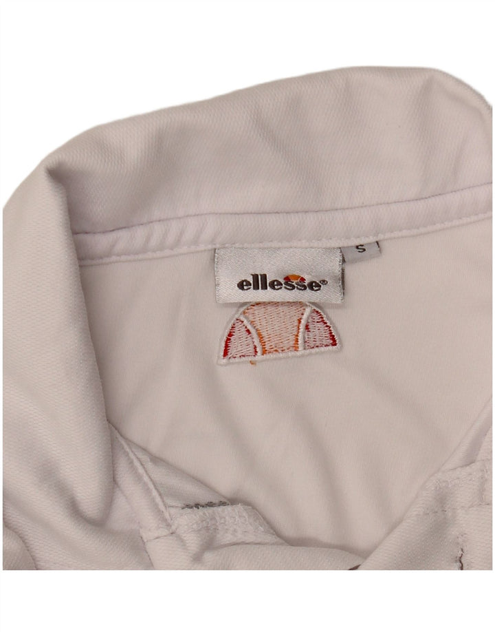 Ellesse Mens Polo Shirt Small White Striped