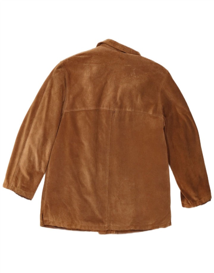Vintage Womens Suede Jacket IT 42 Medium Brown Leather