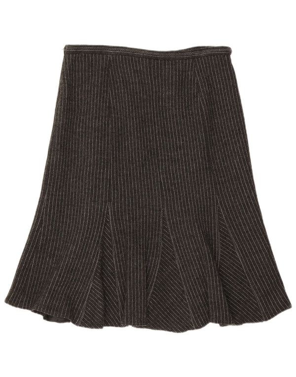 Gerry Weber Womens A-Line Skirt UK 14 Large W32 Grey Pinstripe Wool