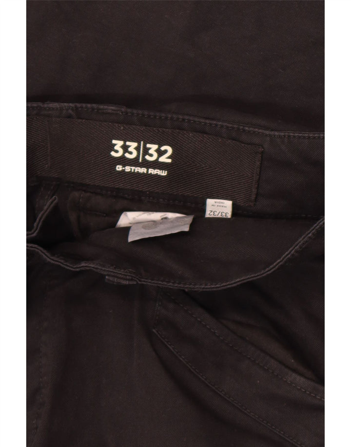 G-Star Mens Slim Cargo Trousers W33 L32 Black Cotton