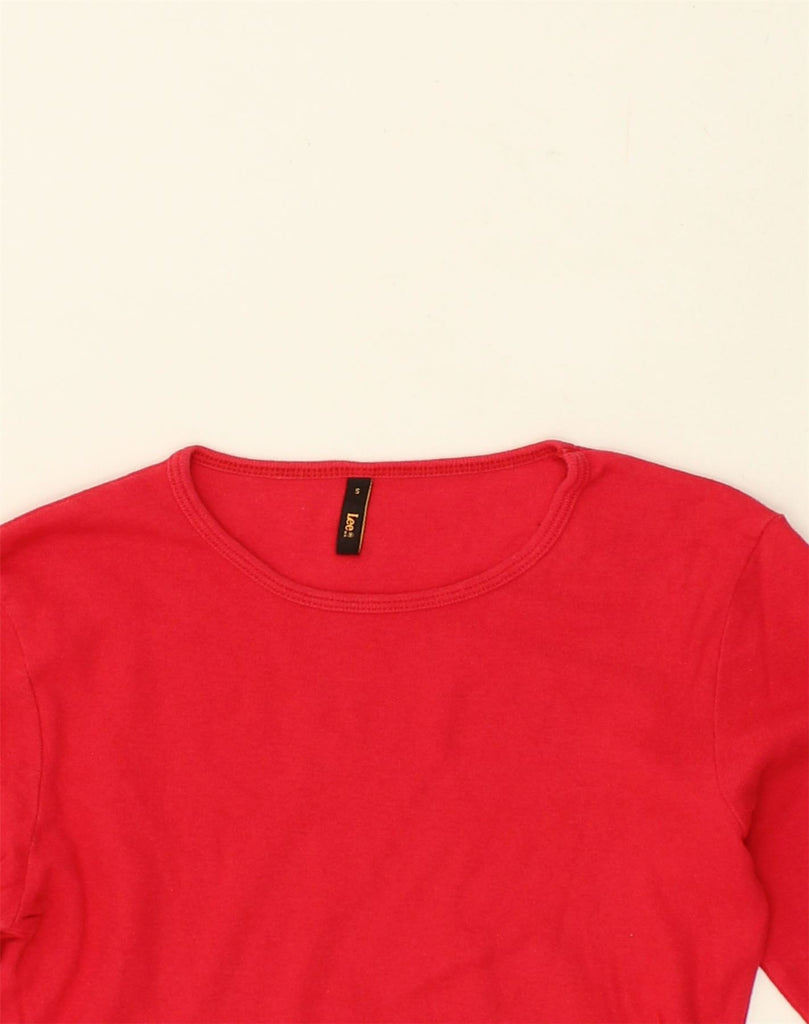 LEE Womens Top Long Sleeve UK 8 Small Red Cotton | Vintage Lee | Thrift | Second-Hand Lee | Used Clothing | Messina Hembry 