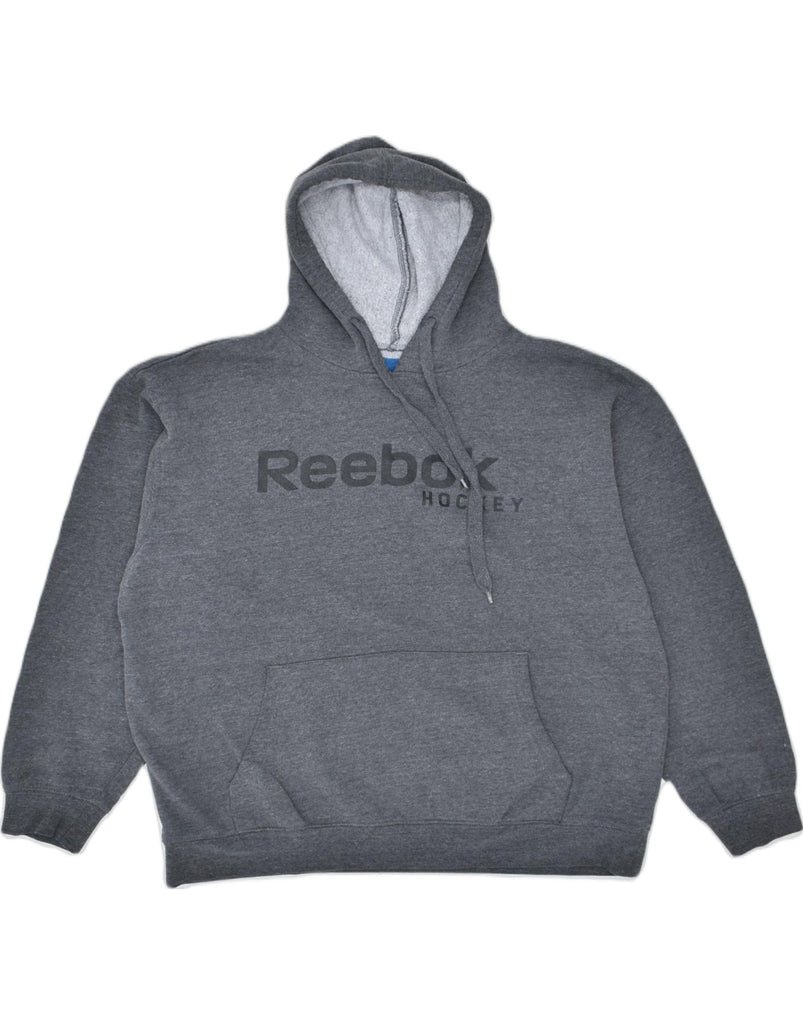 REEBOK Mens Graphic Hoodie Jumper Medium Grey Cotton Sports | Vintage | Thrift | Second-Hand | Used Clothing | Messina Hembry 