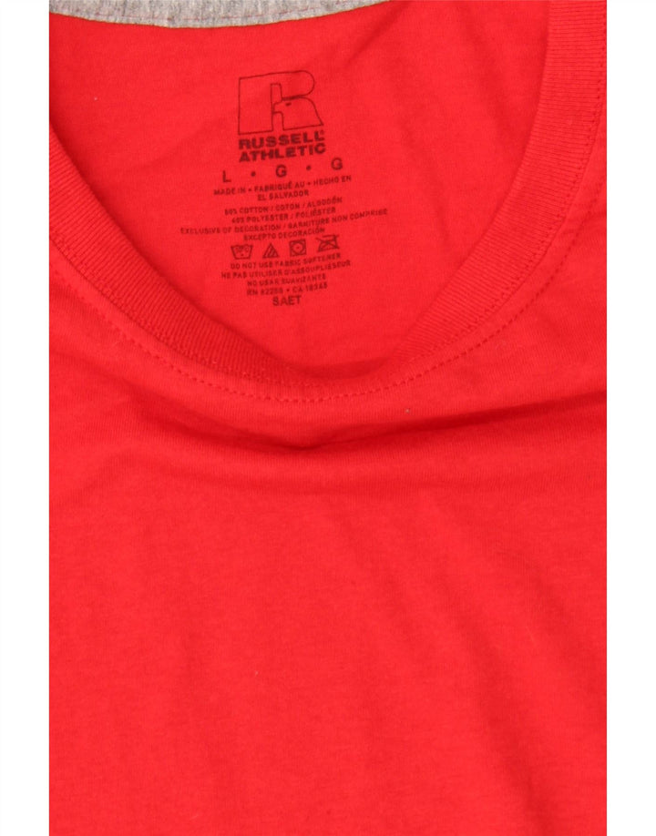 RUSSELL ATHLETIC Mens T-Shirt Top Large Red Cotton Vintage Russell Athletic and Second-Hand Russell Athletic from Messina Hembry 