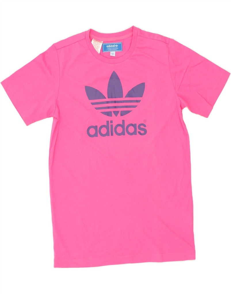 ADIDAS Girls Graphic T-Shirt Top 15-16 Years Pink Cotton | Vintage Adidas | Thrift | Second-Hand Adidas | Used Clothing | Messina Hembry 