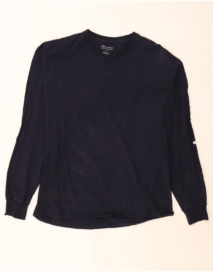 CHAMPION Mens Graphic Top Long Sleeve XL Navy Blue