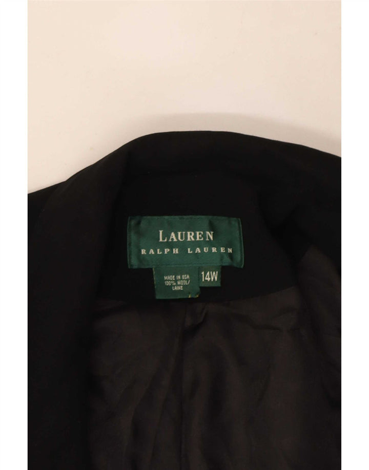 Ralph Lauren Womens 2 Button Blazer Jacket US 14 XL Black Wool