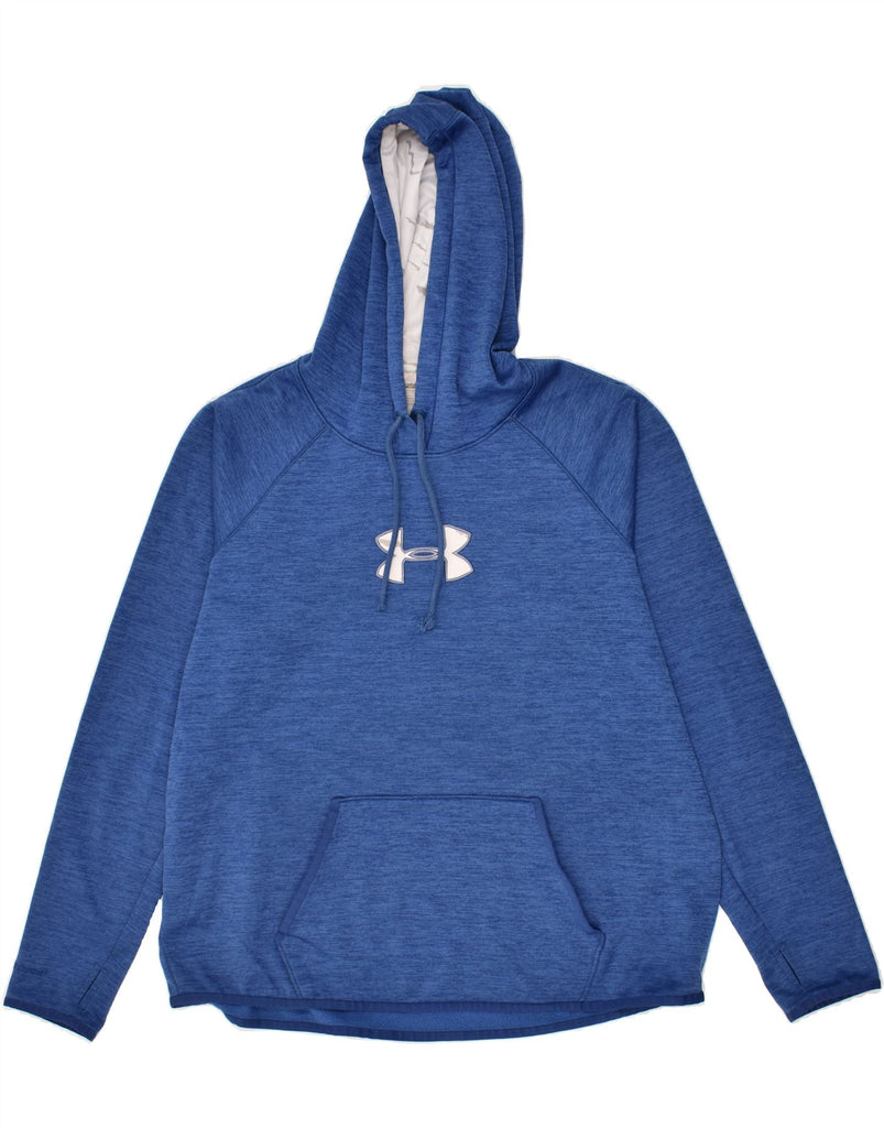 UNDER ARMOUR Mens Cold Gear Hoodie Jumper XL Blue Flecked Polyester | Vintage Under Armour | Thrift | Second-Hand Under Armour | Used Clothing | Messina Hembry 
