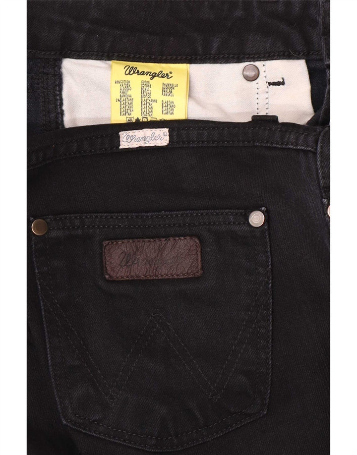 Wrangler Womens Iris Straight Jeans W30 L30 Black Cotton