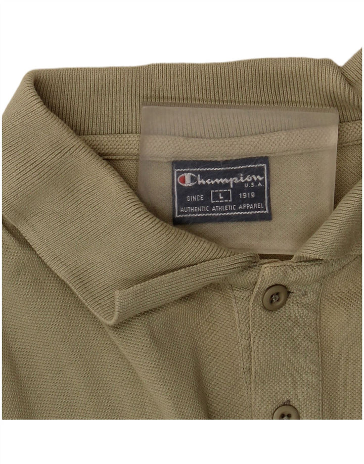 Champion Mens Polo Shirt Large Khaki
