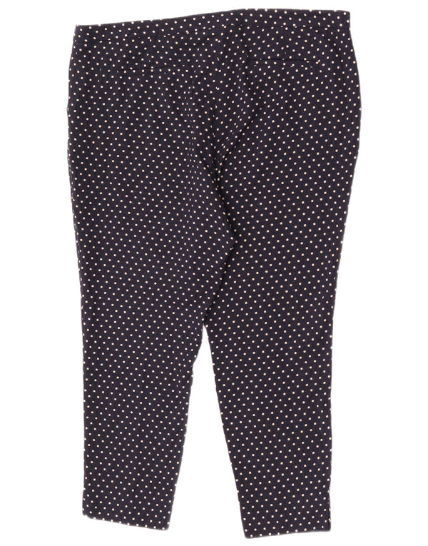 Marks & Spencer Womens Chino Trousers UK 20 2XL W40 L26 Navy Blue Spotted