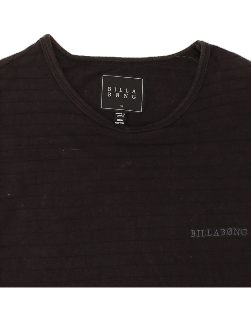 BILLABONG Mens T-Shirt Top XL Black Striped Cotton | Vintage Billabong | Thrift | Second-Hand Billabong | Used Clothing | Messina Hembry 