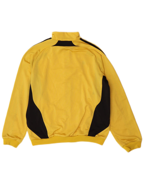 Adidas Boys Tracksuit Top Jacket 11-12 Years Yellow Colourblock Polyester