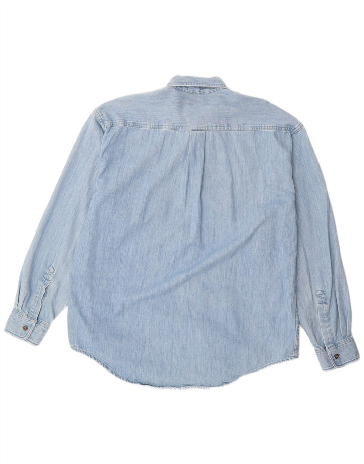 L.L.Bean Mens Denim Shirt Large Blue Cotton