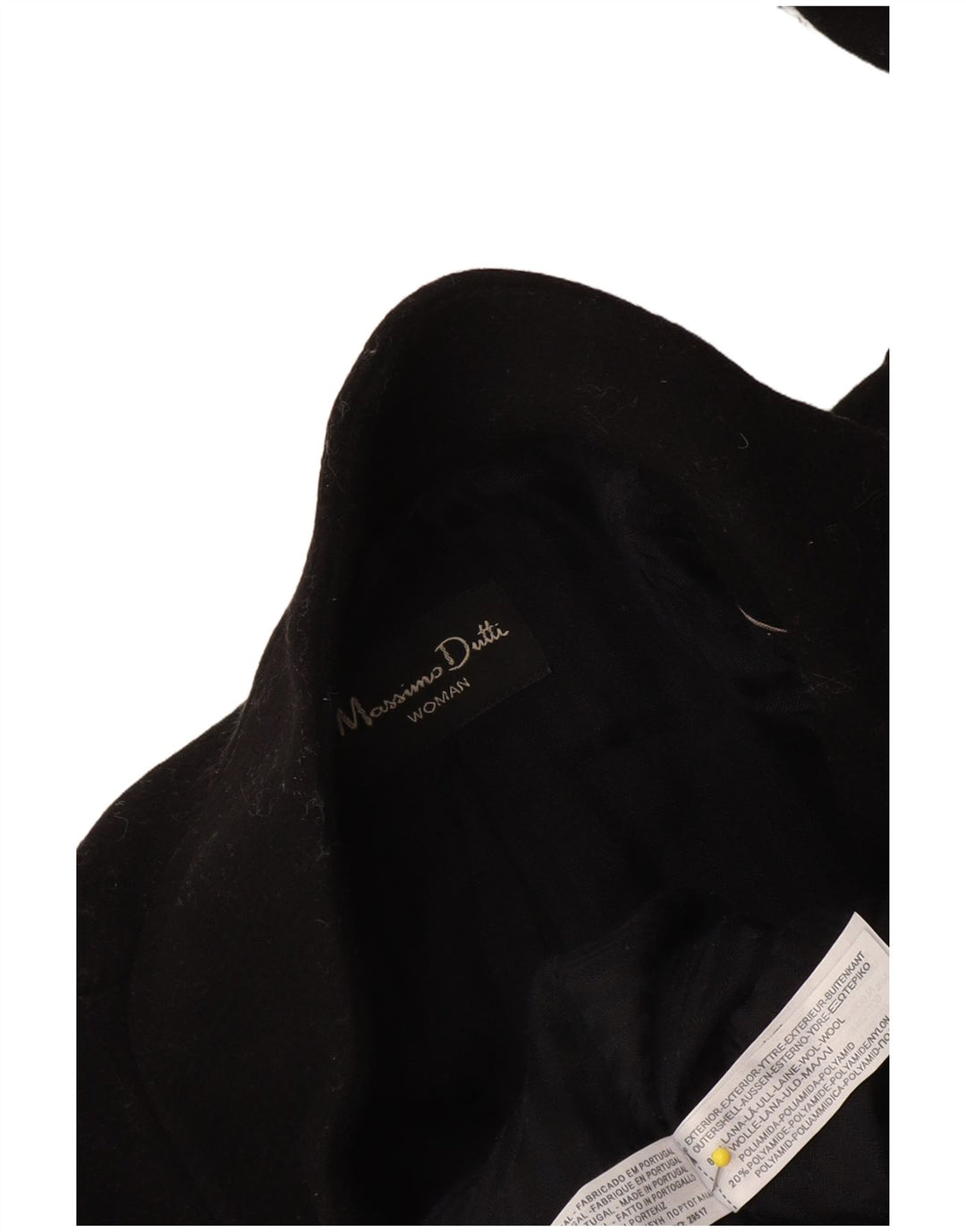 Massimo Dutti Womens Overcoat EU 38 Small Black Wool