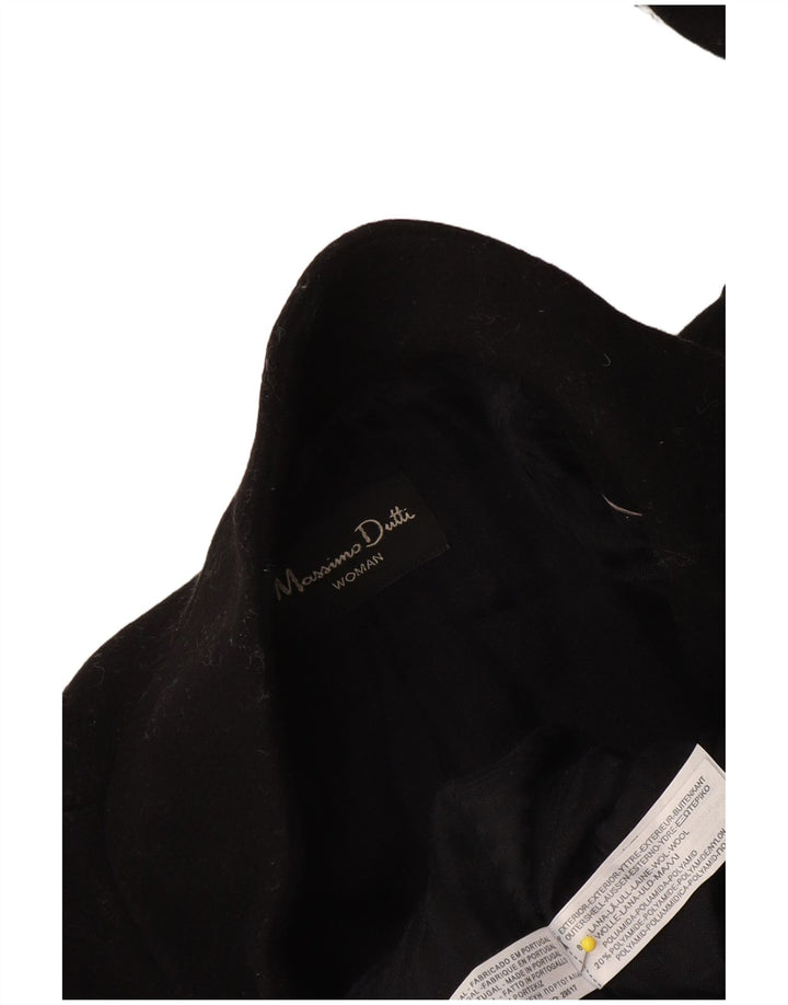 Massimo Dutti Womens Overcoat EU 38 Small Black Wool