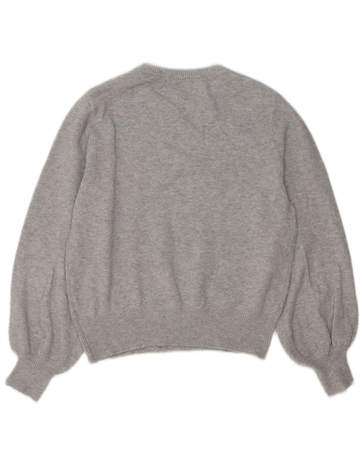 JACK WILLS Womens Oversized Crew Neck Jumper Sweater UK 8 Small Grey