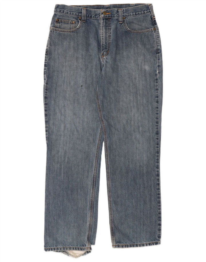 Carhartt Mens Straight Jeans W36 L32 Blue Cotton