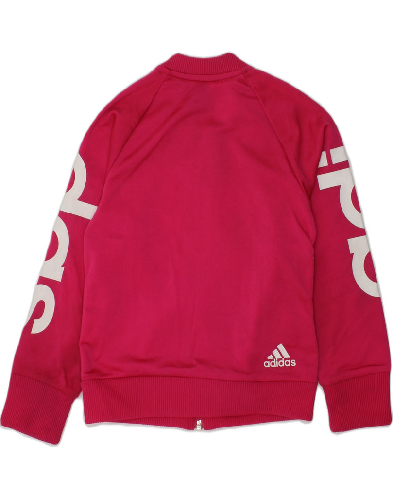 ADIDAS Girls Graphic Tracksuit Top Jacket 5-6 Years Pink Polyester | Vintage Adidas | Thrift | Second-Hand Adidas | Used Clothing | Messina Hembry 