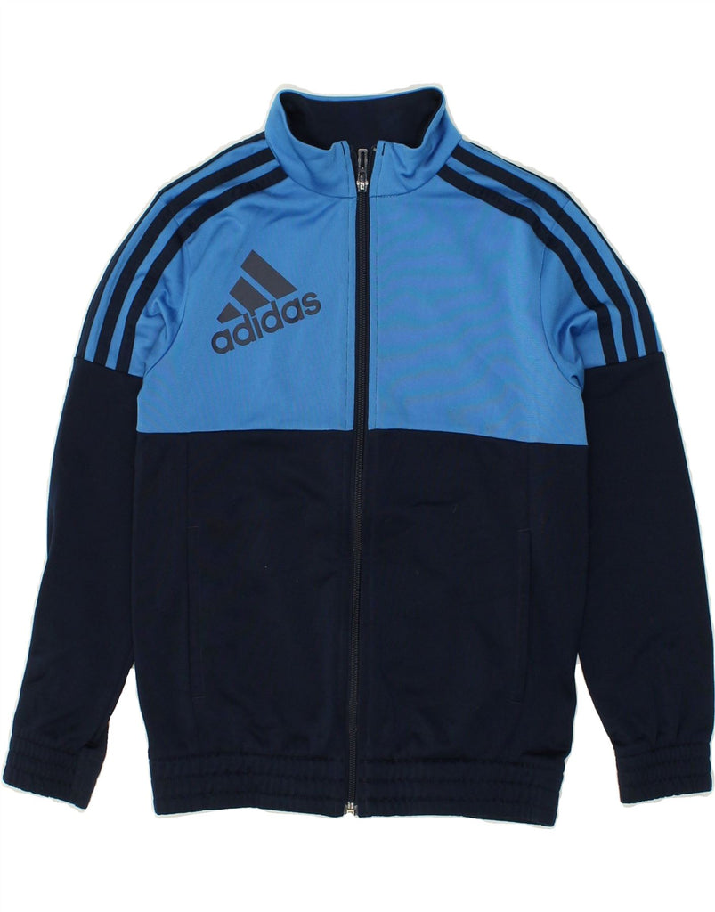 ADIDAS Boys Tracksuit Top Jacket 9-10 Years Navy Blue Colourblock | Vintage Adidas | Thrift | Second-Hand Adidas | Used Clothing | Messina Hembry 