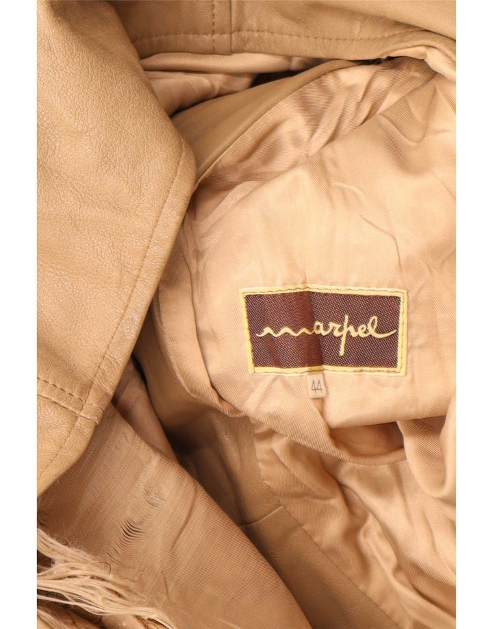 Marpel Womens Leather Jacket IT 44 Medium Brown