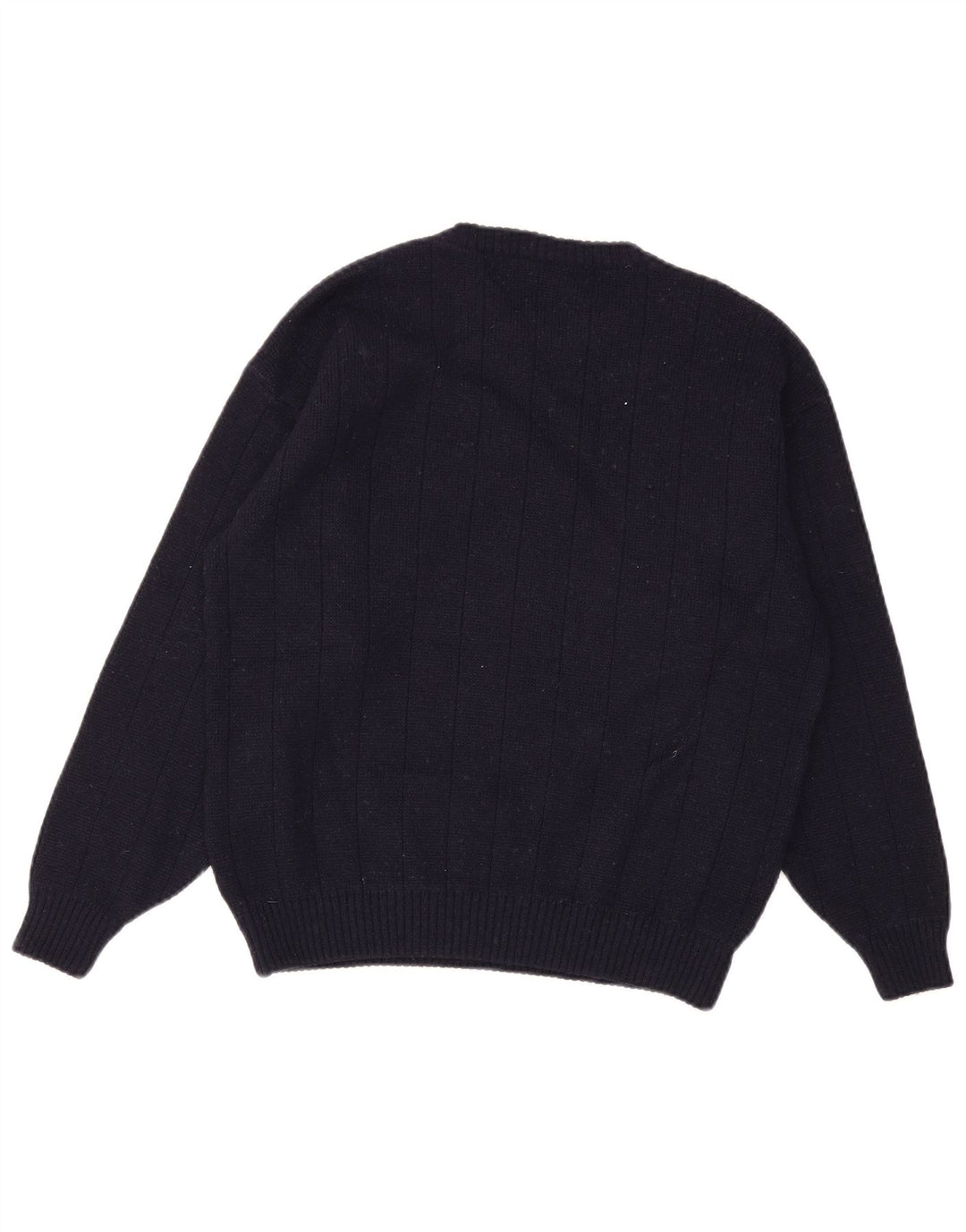 Vintage Mens Crew Neck Jumper Sweater Medium Navy Blue