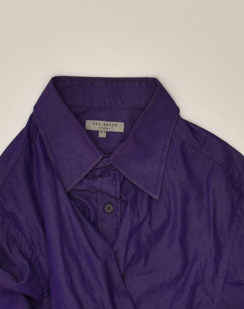 TED BAKER Mens Shirt Size 15 5 Medium Purple Cotton | Vintage Ted Baker | Thrift | Second-Hand Ted Baker | Used Clothing | Messina Hembry 