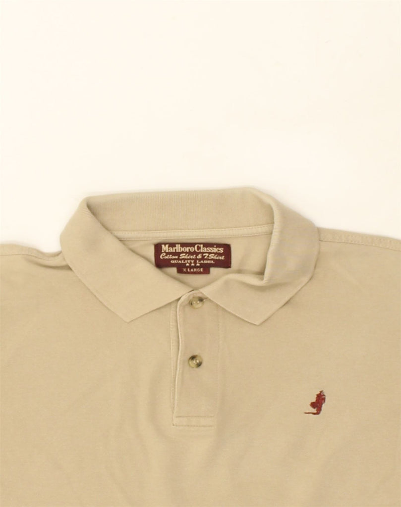 MARLBORO CLASSICS Mens Polo Shirt XL Beige Cotton | Vintage Marlboro Classics | Thrift | Second-Hand Marlboro Classics | Used Clothing | Messina Hembry 